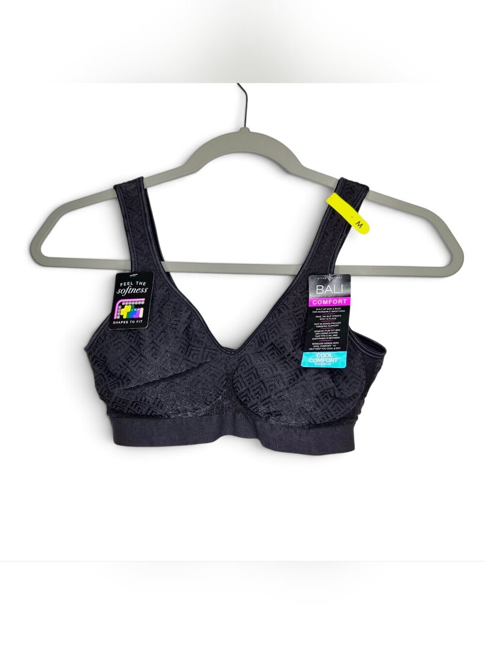 Bali Comfort Bra, Black Size Medium